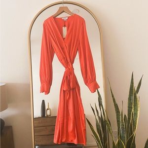Never Fully Dressed Wrap Dress in Burnt Orange (Size: US 10)